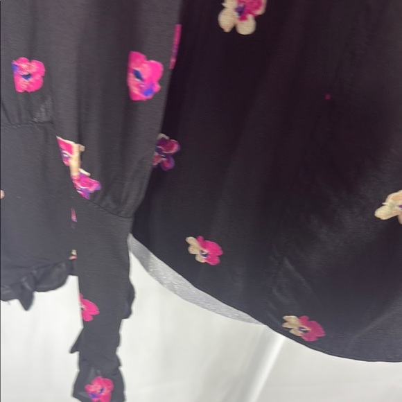 Rebecca Taylor Floriana Stretch Floral Button Up Blouse Size 6 - Picture 6 of 10